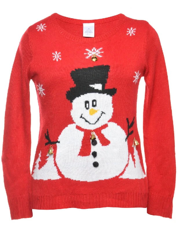 Beyond Retro Reworked Christmas Jumper With Bells - M Terry Terry Cloth Terry Knit