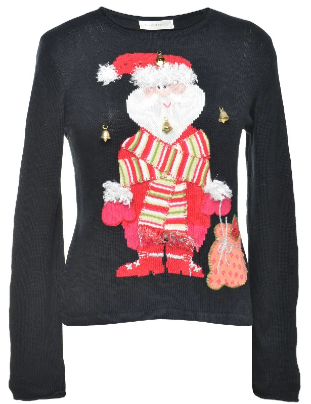 Beyond Retro Reworked Christmas Jumper With Bells - M Lightweight Heavyweight Midweight