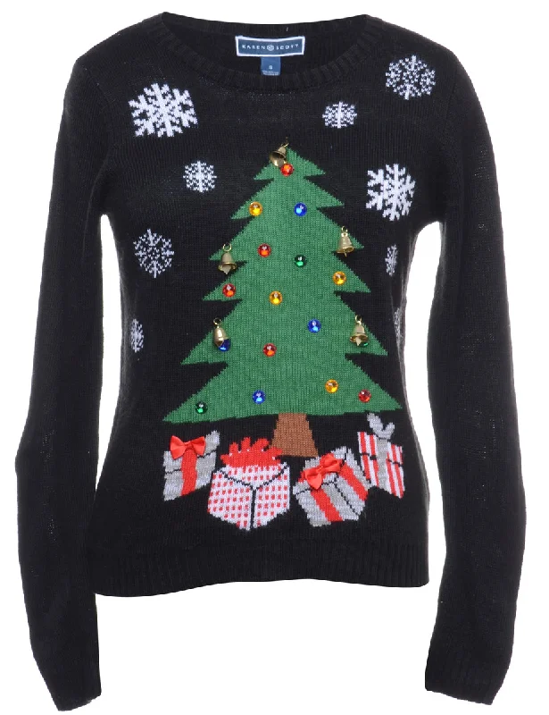 Beyond Retro Reworked Christmas Jumper With Bells - S Casual Formal Business