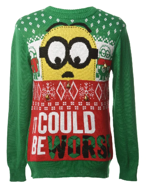 Beyond Retro Reworked Christmas Jumper With Bells - S Modern Contemporary Chic