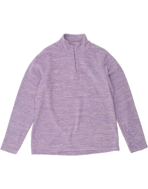 MOUNTAIN WAREHOUSE Womens Zip Neck Fleece Jumper UK 16 Large   Purple Terry Terry Cloth Terry Knit