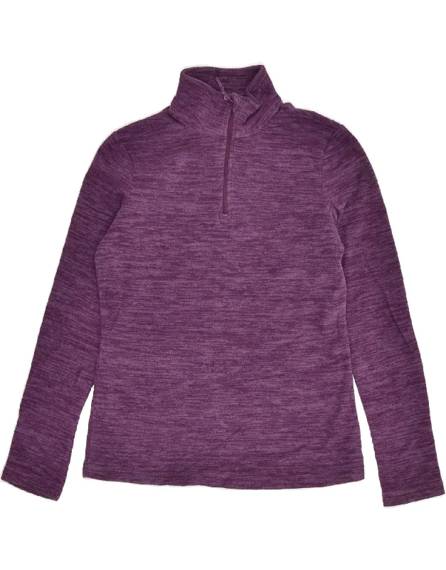 MOUNTAIN WAREHOUSE Womens Zip Neck Fleece Jumper UK  8 Small Purple Spandex Rayon Corduroy