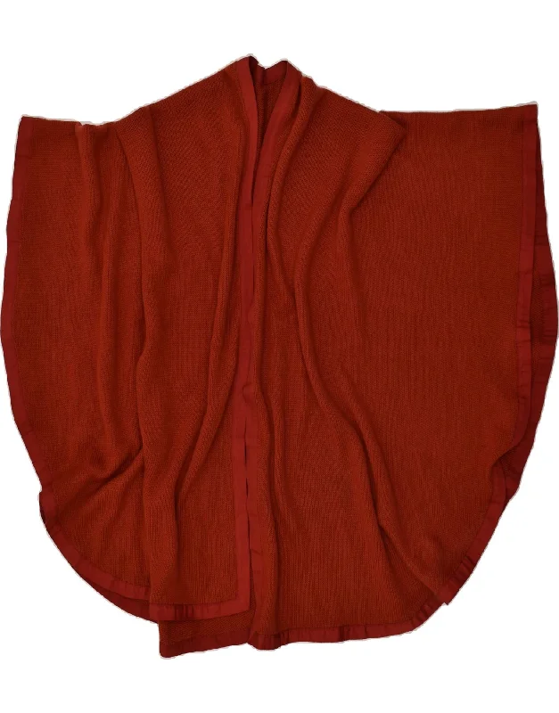 VINTAGE Womens Poncho Jumper One size Red Satin Fabric Silk Fabric Chiffon Fabric