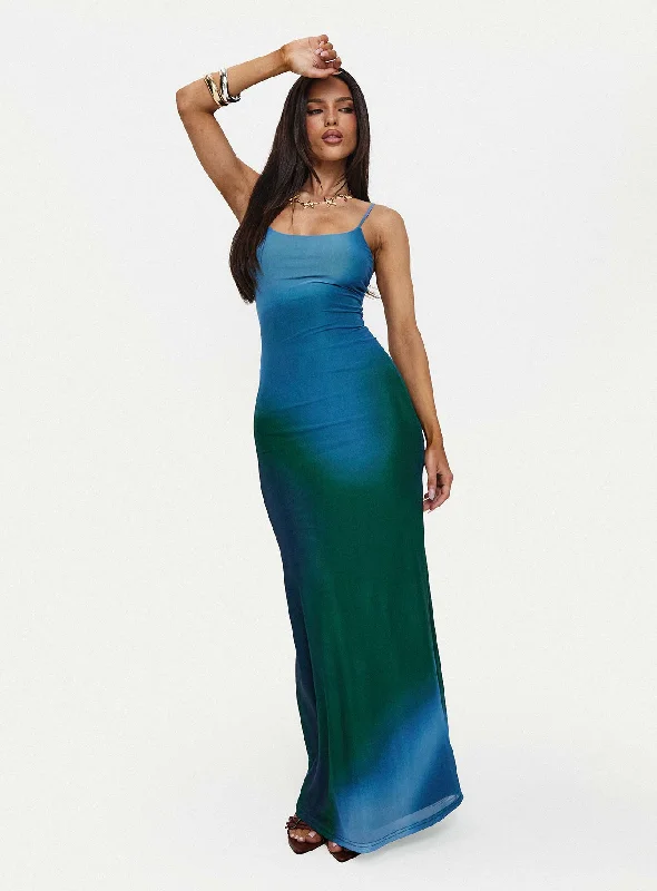 Amoret Maxi Dress Blue / Green Classic Black Maxi Dress