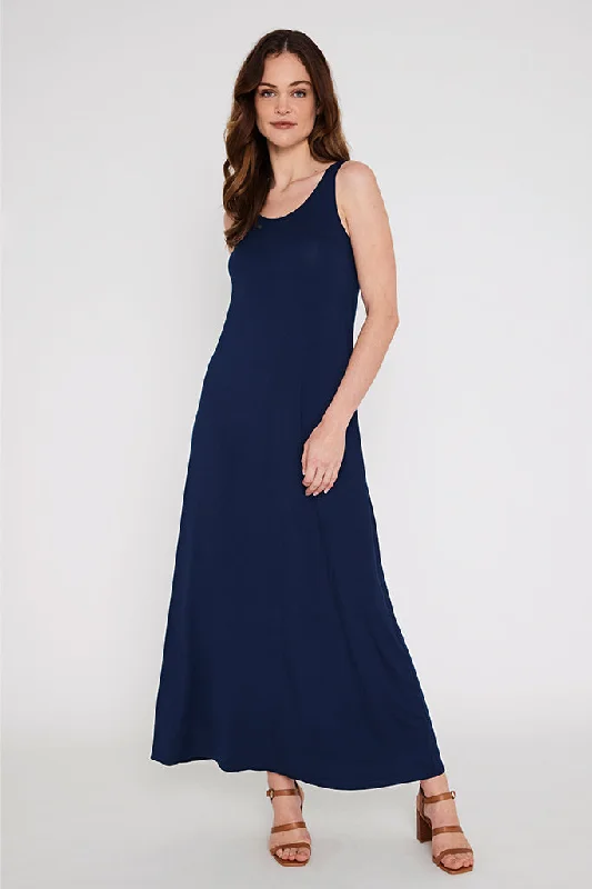 Bamboo Maxi Dress - Navy Elegant Velvet Maxi Dress