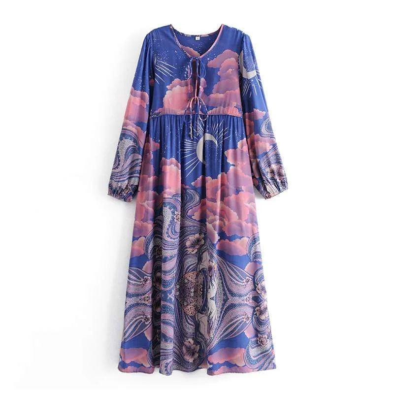 Blue Moon Design Maxi Dress Cozy Wrap Maxi Dress