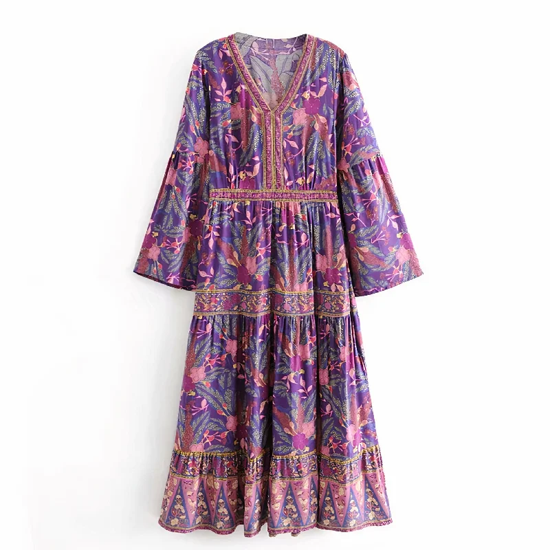 Dharma Maxi Dress in Purple Fashionable High-Low Maxi Dress