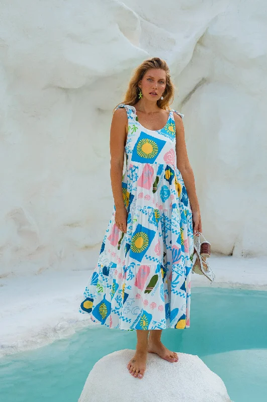 Fiesta Summer Maxi Dress Fashionable Chiffon Tiered Maxi Dress