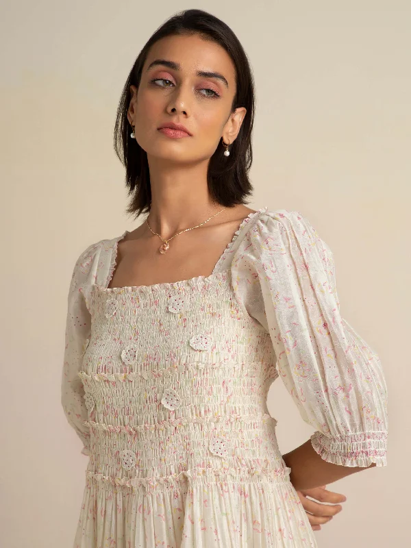 Honeysuckle Smock Maxi Dress Fashionable Button-Down Maxi Dress