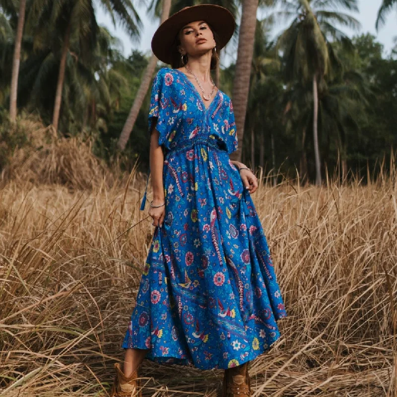 JETTA Maxi Dress - Blue Classic Strapless Maxi Dress