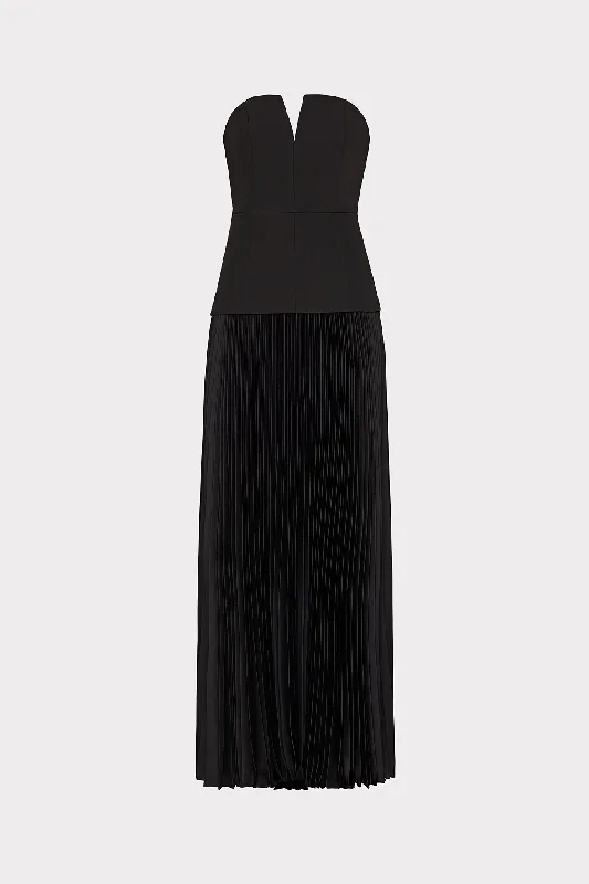 Novalee Strapless Pleated Maxi Dress Stylish Long Sleeve Maxi Dress