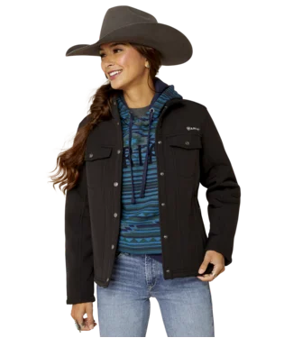 Ariat® Women's Berber Back Black Softshell Western Jacket Faux Fur Fabric Real Fur Fabric Shearling Fabric