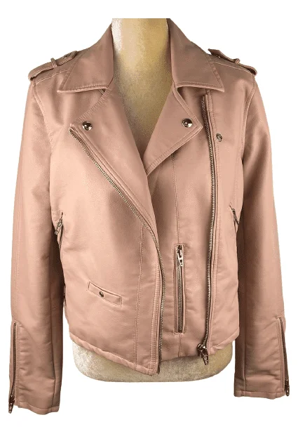 Blank Nyc women's blush pink jacket size M Belted Jacket Elasticated Jacket Padded Jacket