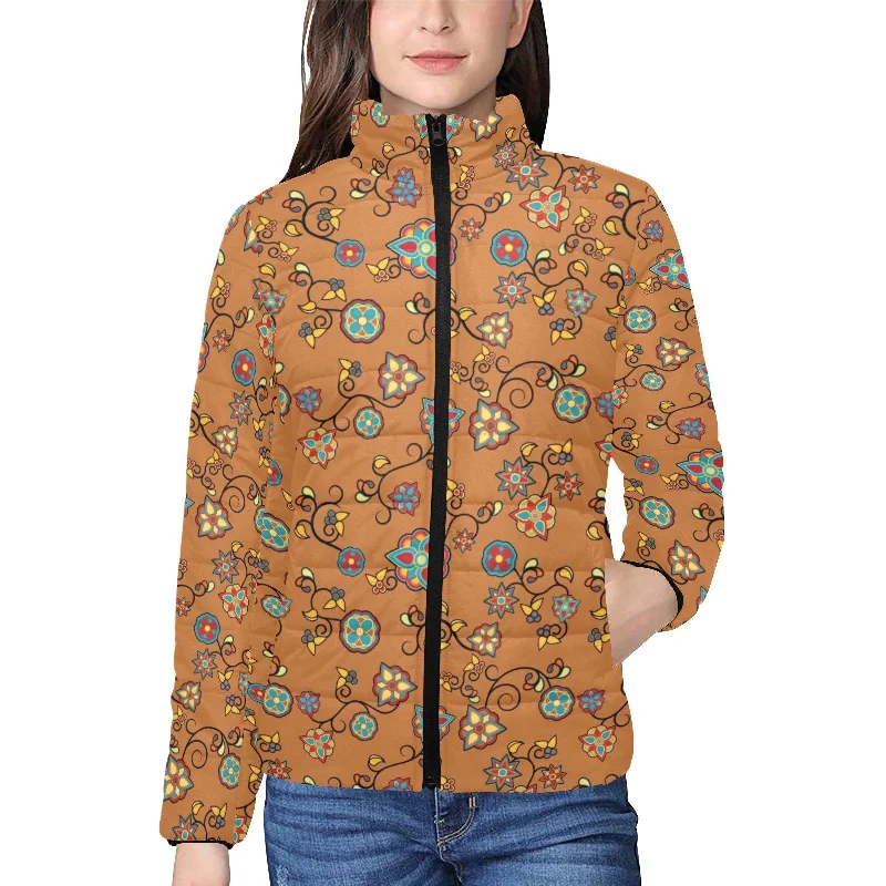 Fire Bloom Light Women's Stand Collar Padded Jacket Rayon Jacket Velvet Jacket Corduroy Jacket