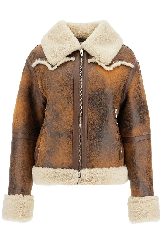 Lessie Faux Shearling Jacket Faux Fur Fabric Real Fur Fabric Shearling Fabric