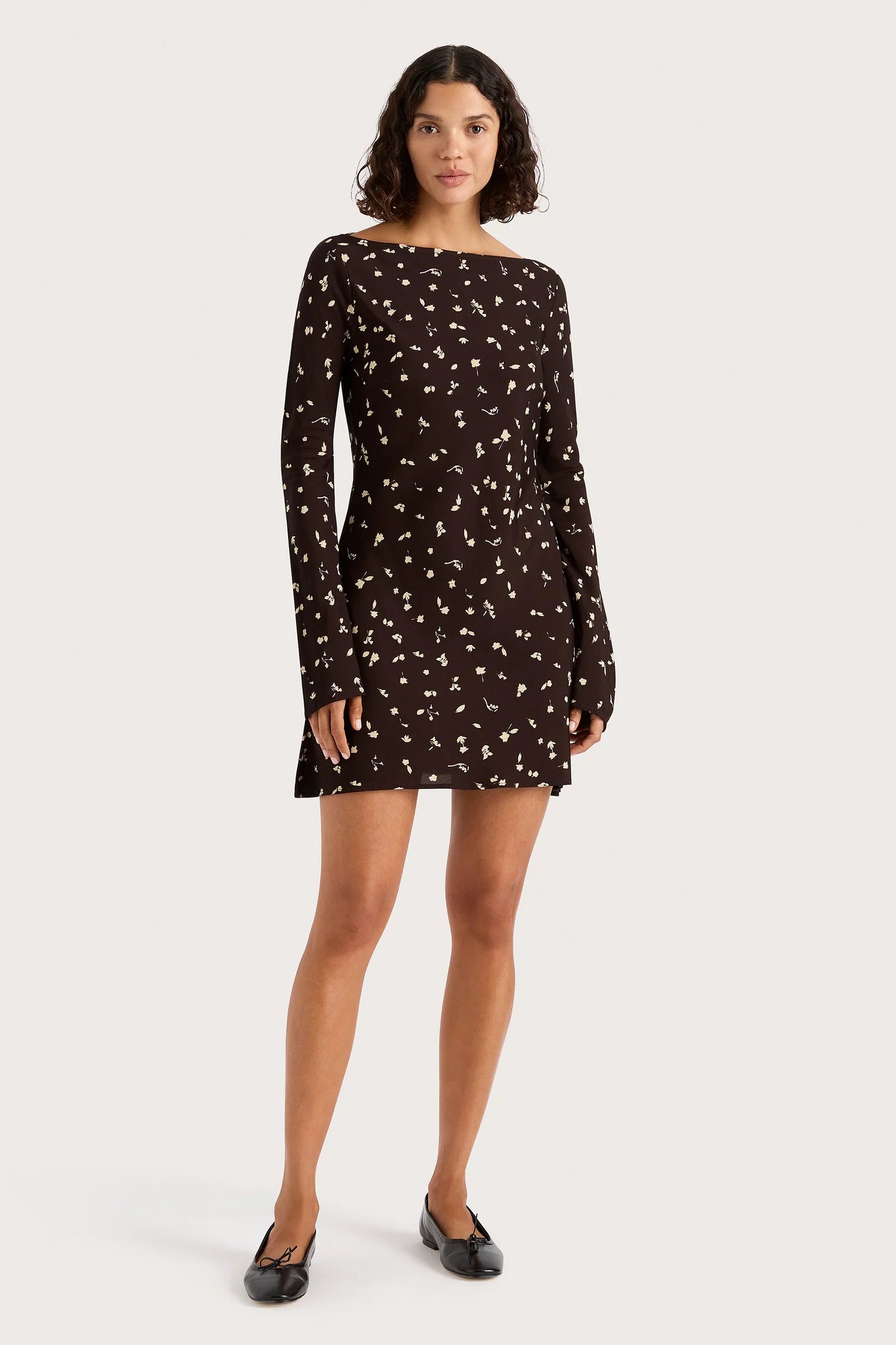 Lilou Mini Dress - Clove Brown Comfortable Wrap Mini Dress