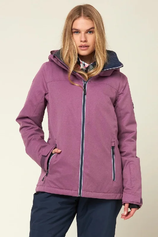 ONeill Vauxite 2.0 Womens Jacket Berry Conserve Tiered Jacket Buttoned Jacket Zippered Jacket