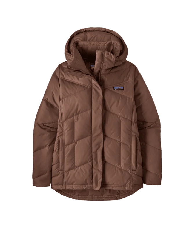 PATAGONIA Women's Down With It Jacket Molasses Brown Ribbed Jacket Pleated Jacket Ruffled Jacket