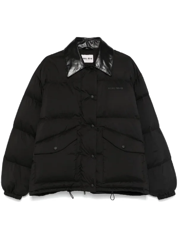 leather-collar puffer jacket Nylon Jacket Polyester Jacket Spandex Jacket