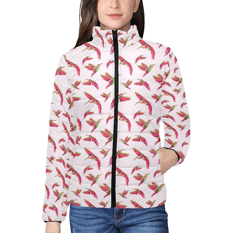 Red Swift Colourful Women's Stand Collar Padded Jacket Nylon Fabric Polyester Fabric Spandex Fabric