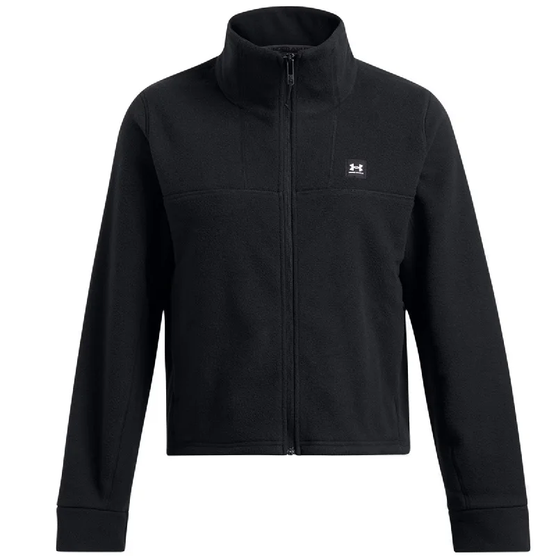 Under Armour Expanse Fleece Full Zip Jacket - Womens - Black Denim Fabric Leather Fabric Suede Fabric