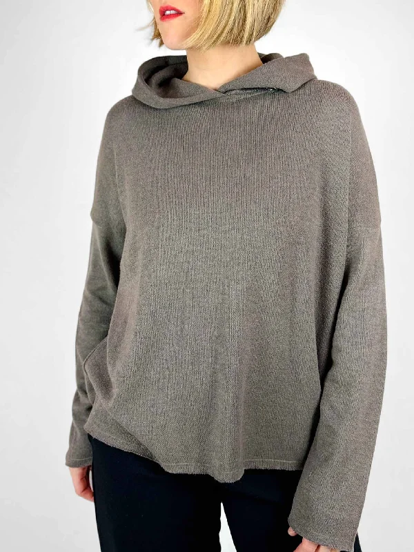 Liv Bergen Knitted Caprielle Hoodie Hoodie with Longline Fit Extended Stylish