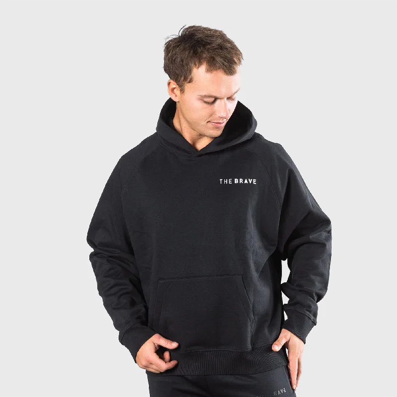 THE BRAVE - OVERSIZED HOODIE - BLACK Hoodie with Oversized Fit Loose Comfortable