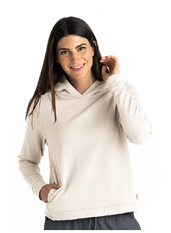 Ws Bamboo Lightweight Fleece Cropped Hoodie Stone Hoodie with Raglan Sleeves Sporty Comfortable