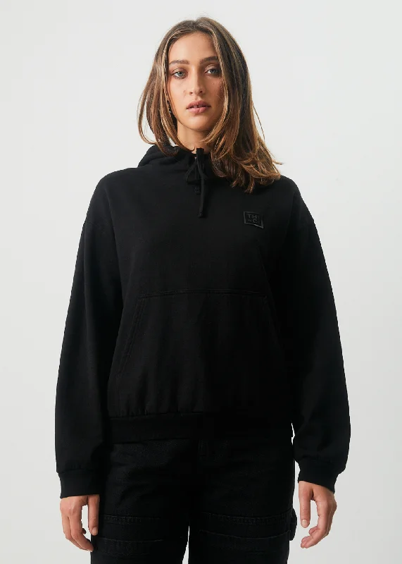 AFENDS Womens Comet - Hoodie - Black Hoodie with Tied Waist Feminine Flattering