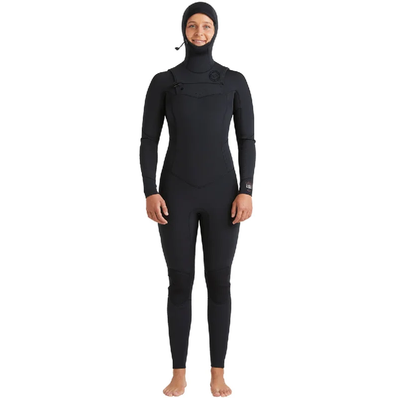 Billabong Women's Salty Dayz Natural Upcycler 4/3 Hooded Chest Zip Wetsuit Hoodie with Toggle Buttons Decorative Unique