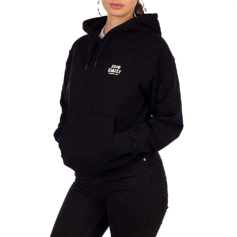 Womens Change Hoodie Black Hoodie with Longline Fit Extended Stylish