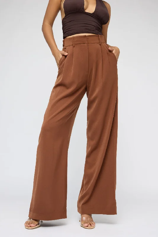 Brunette Adjustable Korean Pants Elegant Wool Trousers