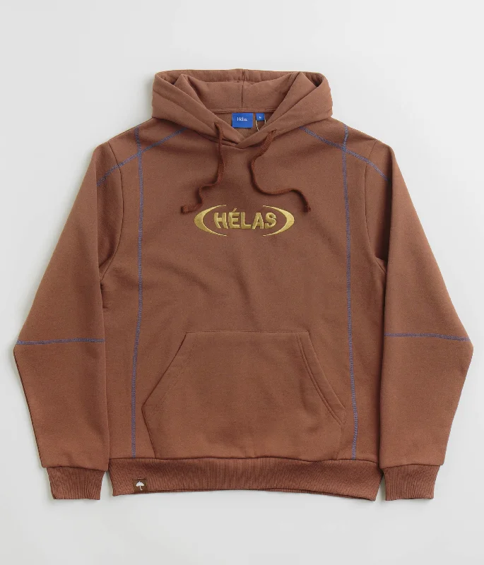 Helas Free Hoodie - Brown Hoodie with Hem Raw Edge Edgy Unfinished