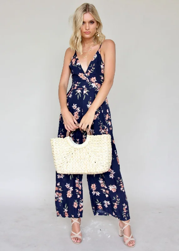 Last Glance Pantsuit - Navy Garden Classic Flared Pants