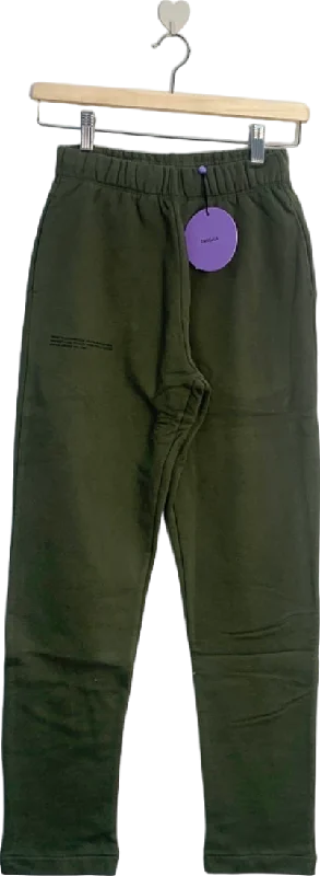 Pangaia Rosemary Green signature 365 Organic Cotton Slim Leg Track Pants UK XXS Elegant High-Waist Pants