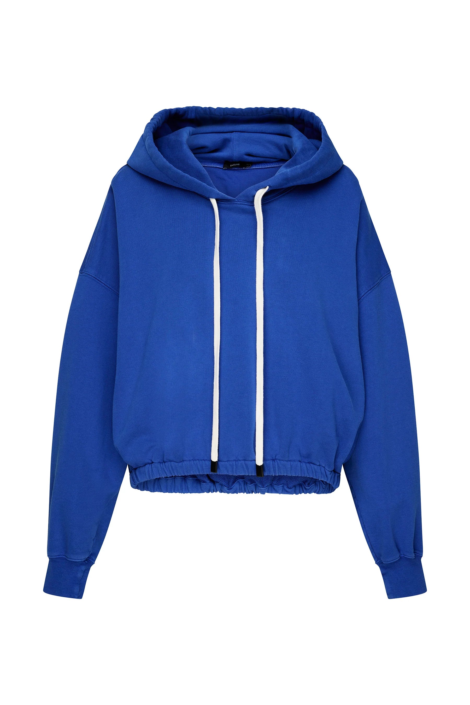 GATHERED HOODED SWEAT - COBALT Hoodie with Tie-Dye Psychedelic Retro