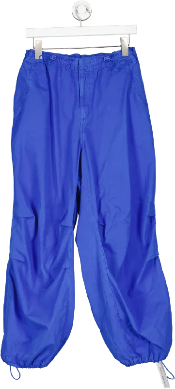 Reclaimed Vintage Parachute Pants Blue UK S Classic Chino Pants