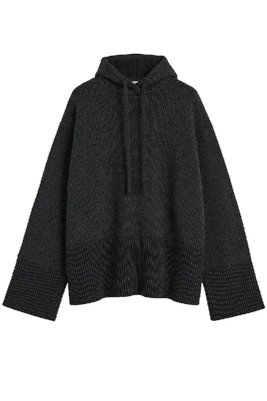 Signature Hooded Knit Oversized Hoodie Comfort Casual