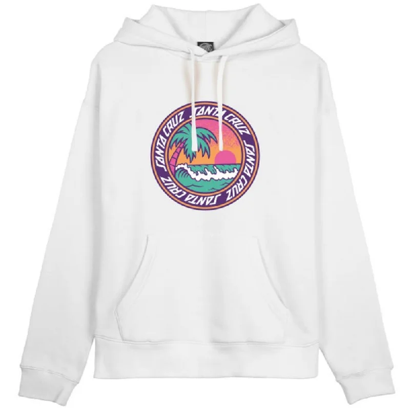 Womens Paradise Break Front Hoodie White Hoodie with Typography Text Message