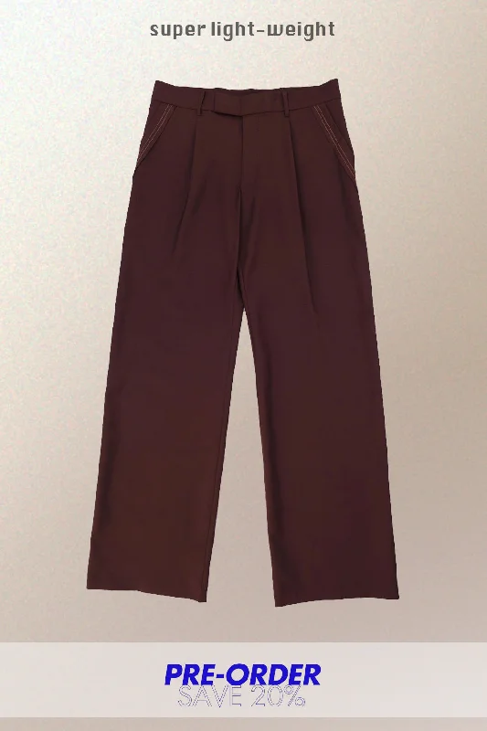 WOOL PANTS / raw edge style Relaxed Fit Trousers