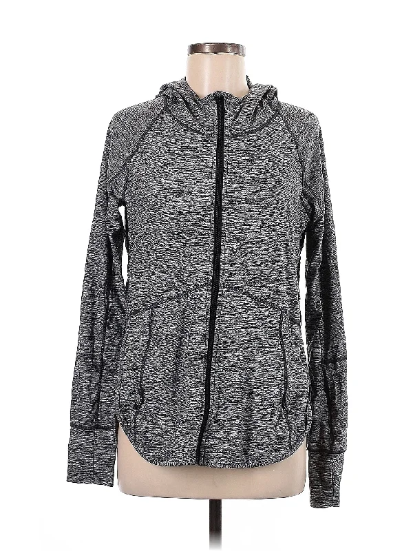 Zip Up Hoodie Hoodie with Hem Ribbing Snug Secure