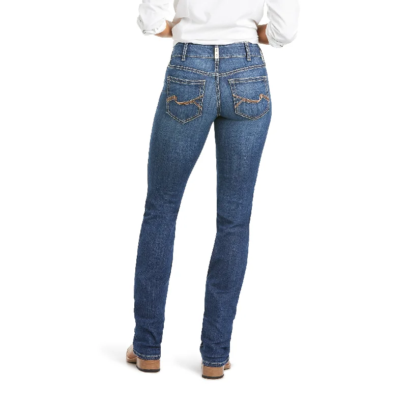 Ariat R.E.A.L. Mid Rise Myla Stackable Straight Leg Jean Fashionable Distressed Jeans