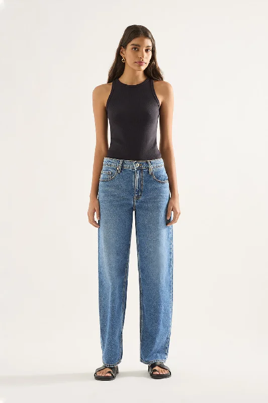 Avril Mid Slouchy Wide Jean Moment Mid Blue Stylish High-Waisted Denim