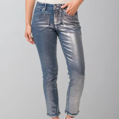 Dear John Blaire Jean-Silver Foil Trendy Colored Denim Jeans