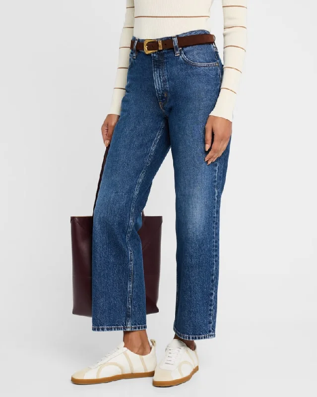 FRAME The Hang Mid Rise Straight Jean in Homer Casual High-Waisted Bootcut Jeans