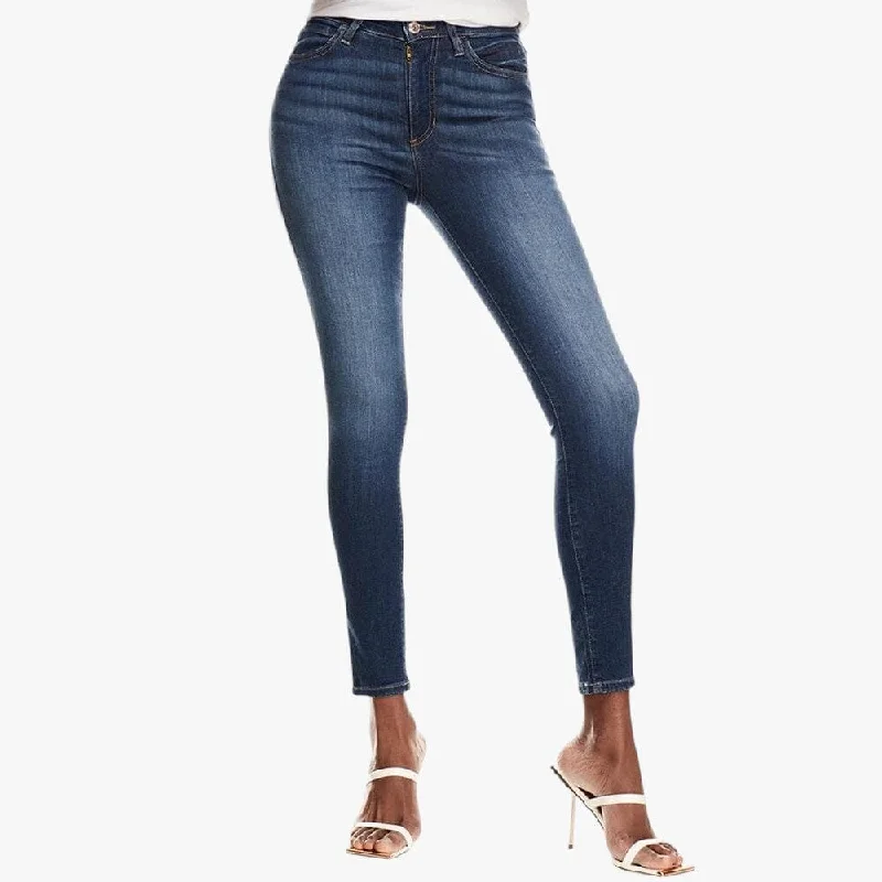 Guess Womens Mesa High Rise Skinny Jean Dk Wash Chic Rip-Detail High-Waist Jeans