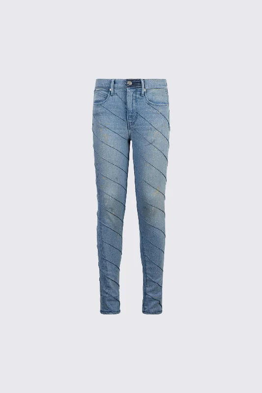 MADRID JEAN | BLUE SPILL Comfortable Folded Hem Jeans