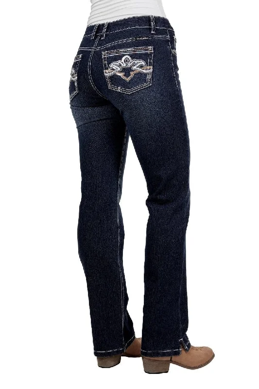 Pure Western Womens Mia Straight Leg Jean Trendy Acid Wash Skinny Jeans