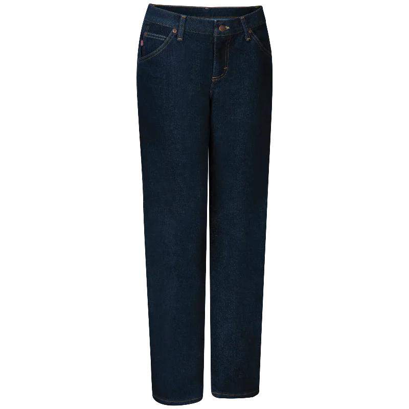 Red Kap Women's Dura-Kap Flex Work Jean -Prewashed Indigo Comfortable Faded High-Rise Jeans