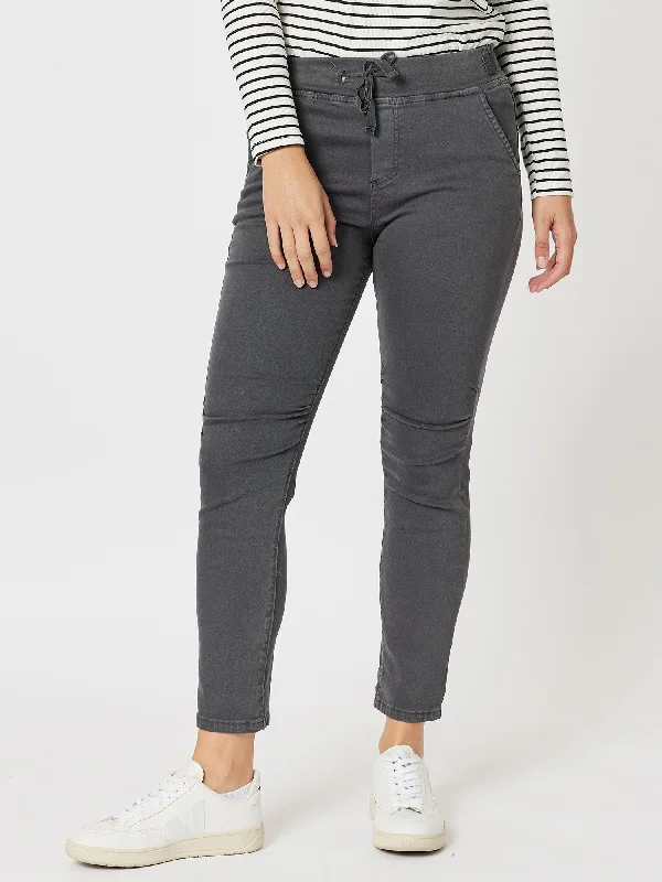 London Stretch Jogger Jean - Charcoal Chic Faded Blue Jeans